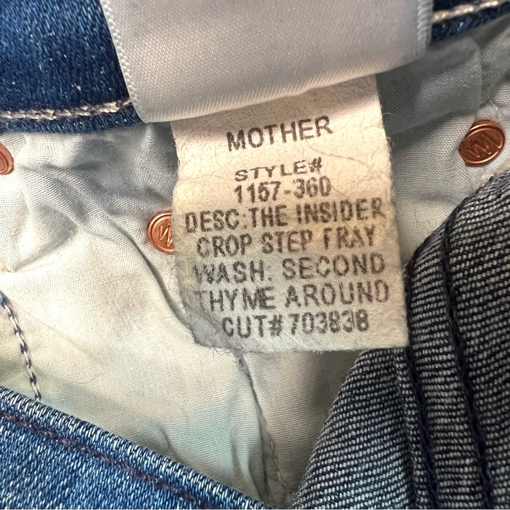 MOTHER Denim The Insider Crop Step Fray Jeans Second Thyme Around Size 27 - Picture 12 of 16